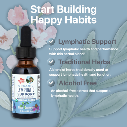 HerbaVive®  Lymphatic Support Herbal Blend Liquid Drops - USDA Organic Lymphatic Cleanse - Echinacea & Elderberry - Blue Vervain - Vegan - 30 Servings