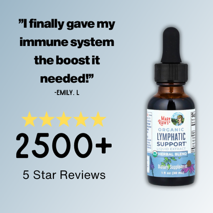 HerbaVive®  Lymphatic Support Herbal Blend Liquid Drops - USDA Organic Lymphatic Cleanse - Echinacea & Elderberry - Blue Vervain - Vegan - 30 Servings