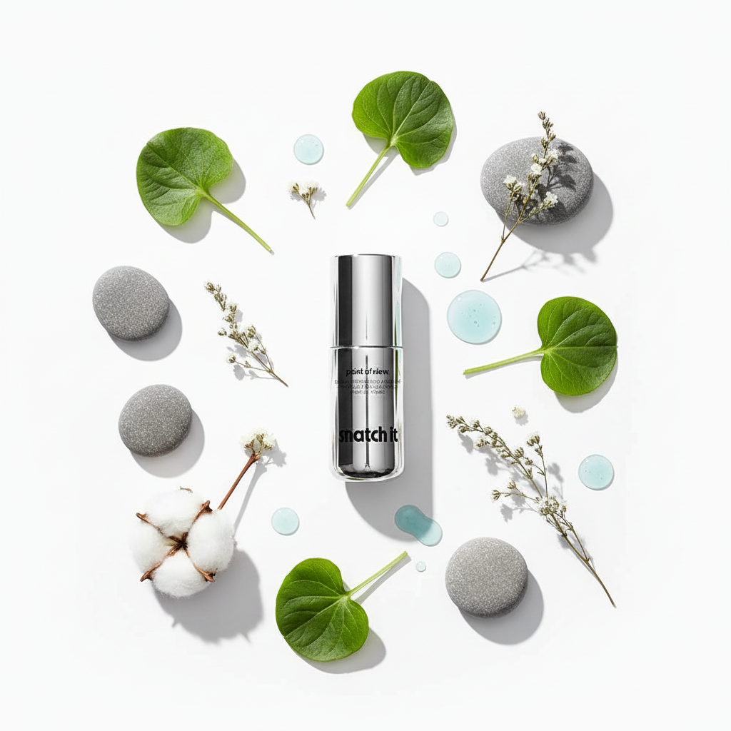 Lifestyle flatlay with botanicals